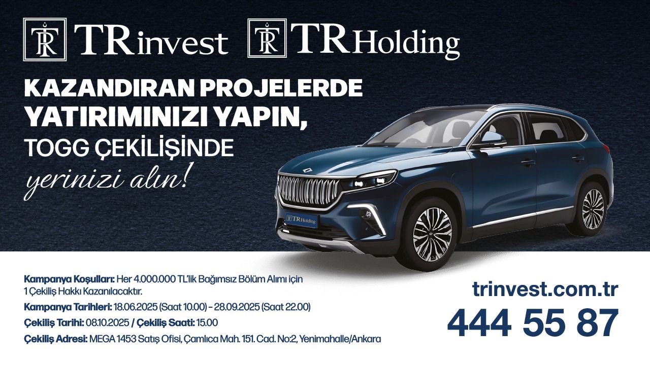 TRinvest Projelerinden Konut Alanlar TOGG Kazanma Şansı Yakalıyor!