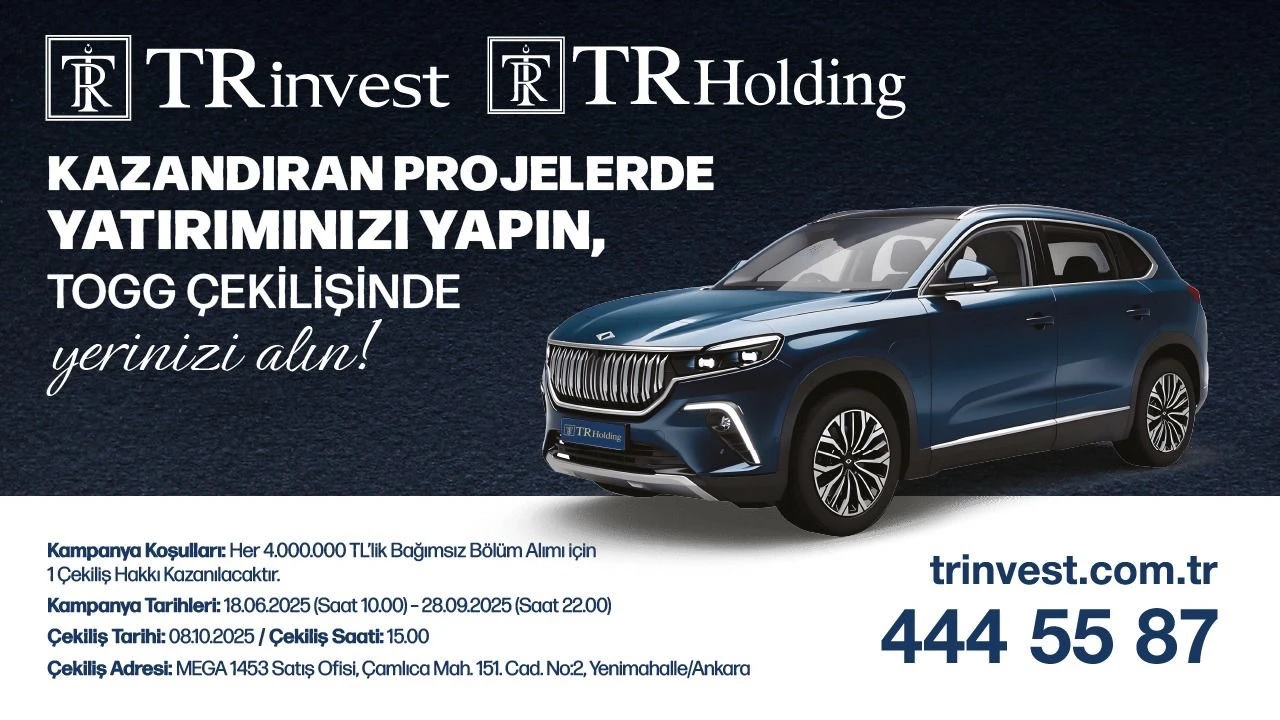 TRinvest Projelerinden Konut Alanlar TOGG Kazanma Şansı Yakalıyor!